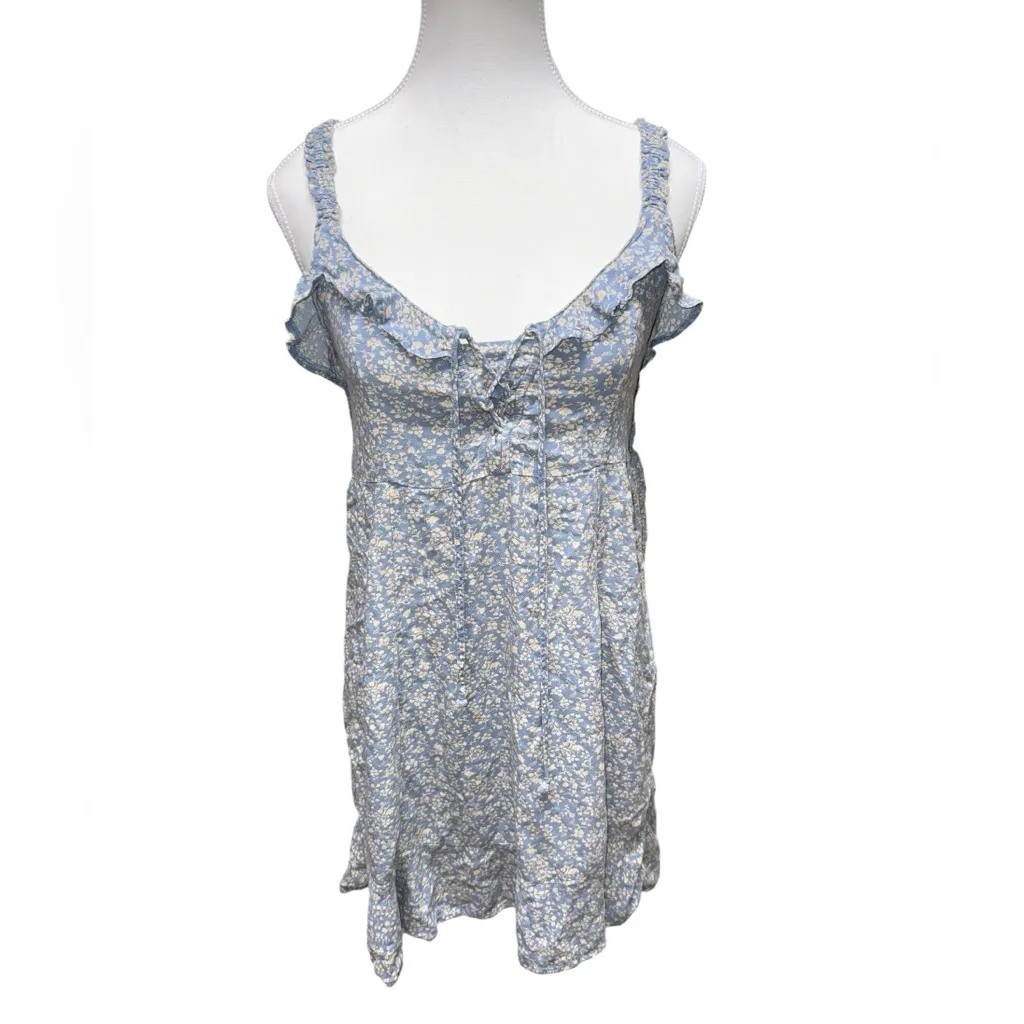 American Eagle Blue Floral Mini Dress – Size Large - Image 2