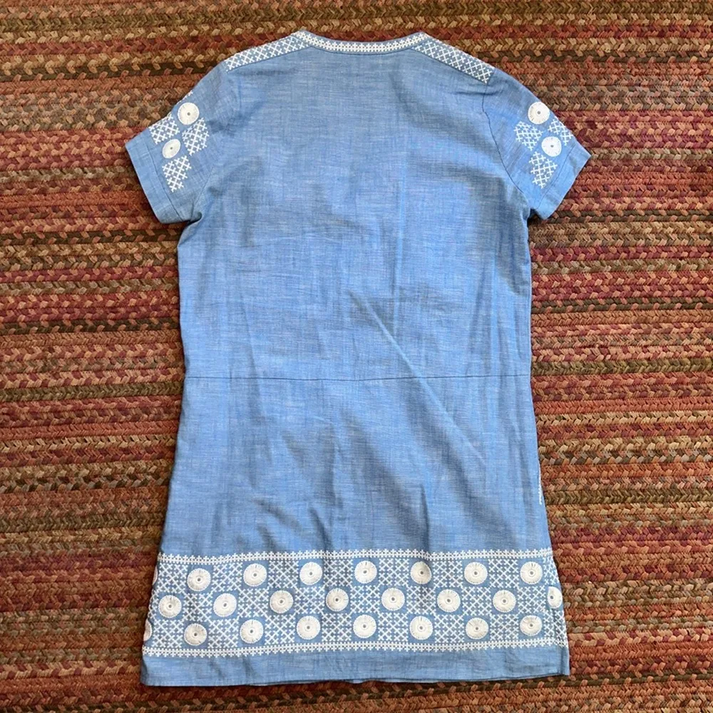 NWOT MADEWELL CHAMBRAY EMBROIDERED RESORT WEAR DRESS - Image 6