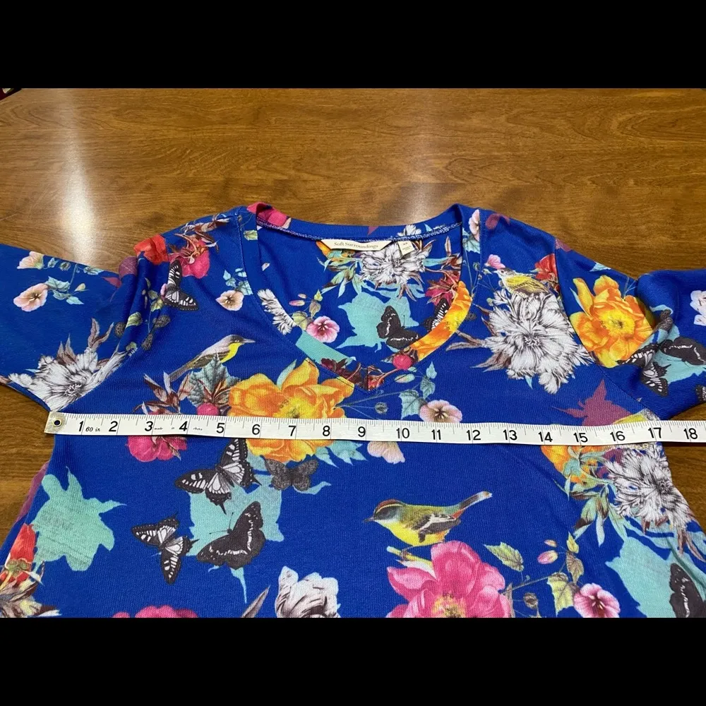 Soft Surroundings Cerulean Paradise Top Bird XS - Image 4