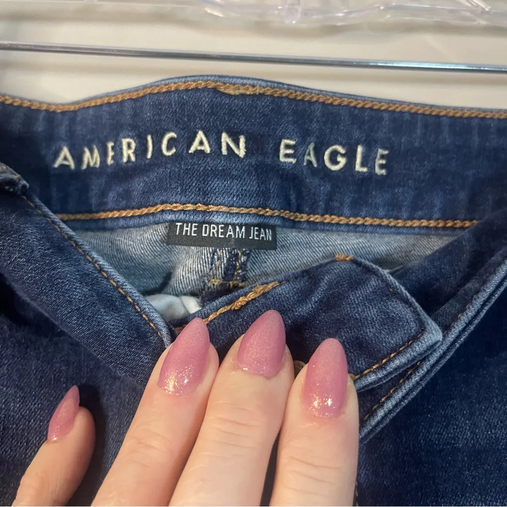 American Eagle Outfitters Dark Blue Ankle Jeans - Image 3