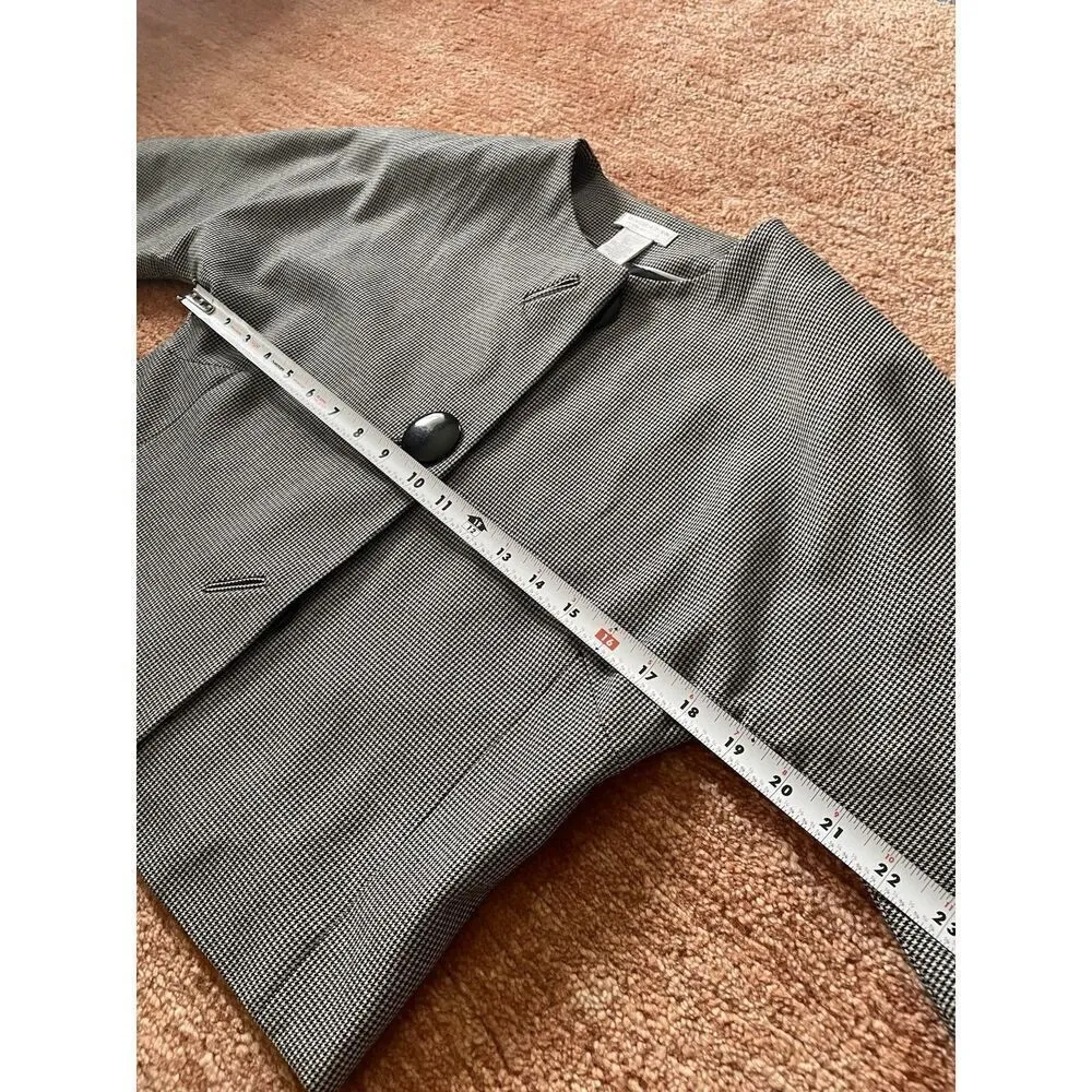 Worthington Stretch Black White Blazer Houndstooth Jacket Womens Sz S Vintage - Image 4