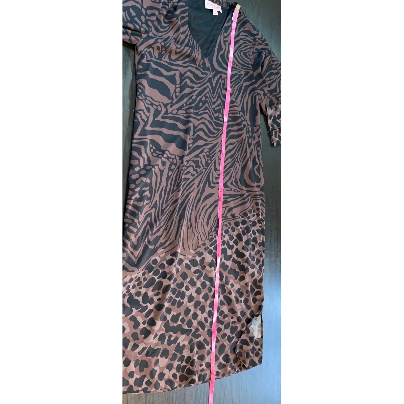 Black Label by Chico's XS Animal Print Dress Black Wedding Guest Church Mob Wife - Image 11