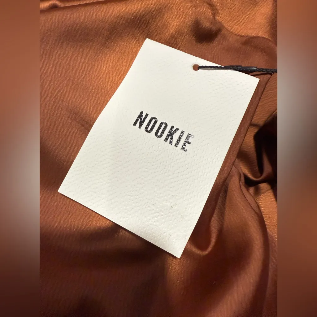 NWT Nookie Satin Entice‎ Mini Dress in Mocha Sz XS $299 - Image 10