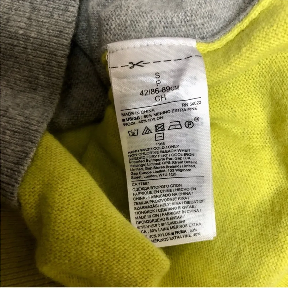 Banana Republic Merino Wool Colorblock Crewneck Sweater Raglan Colorful Retro S - Image 10