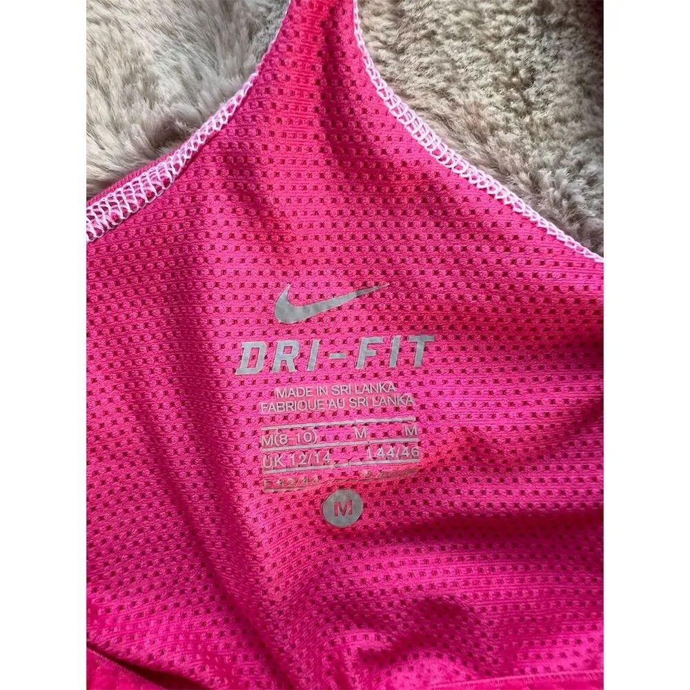 Nike Women's Pink Racerback Tank Top Standard Size M Sleeveless Activewear - Image 3