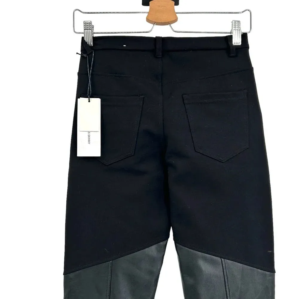 Blue Revival Hell on Wheels Unreal Leather & Ponte Skinny‎ Pants Black Size 26 - Image 10