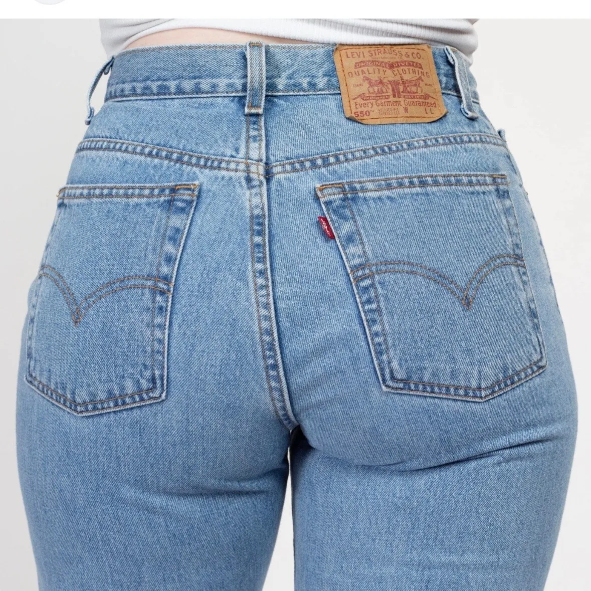 Vintage Levi’s 550 Made in USA 100% Cotton Relaxed Fit Tapered Jeans Size 29 Blue - Image 2