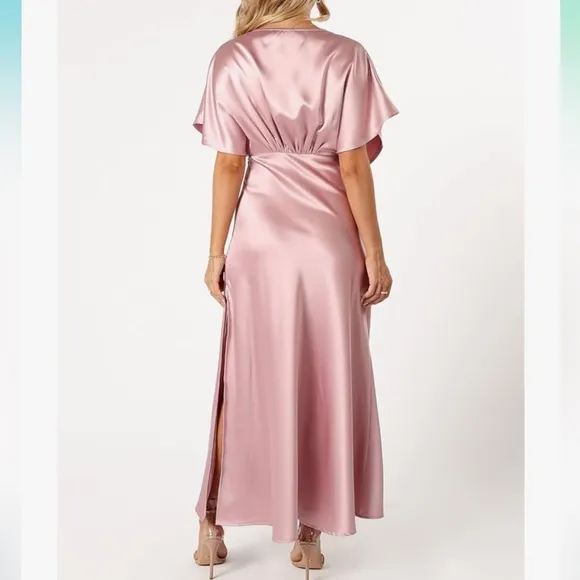 PETAL &‎ PUP $99 NWOT Dusty Rose Ricki Maxi dress US S - Image 4