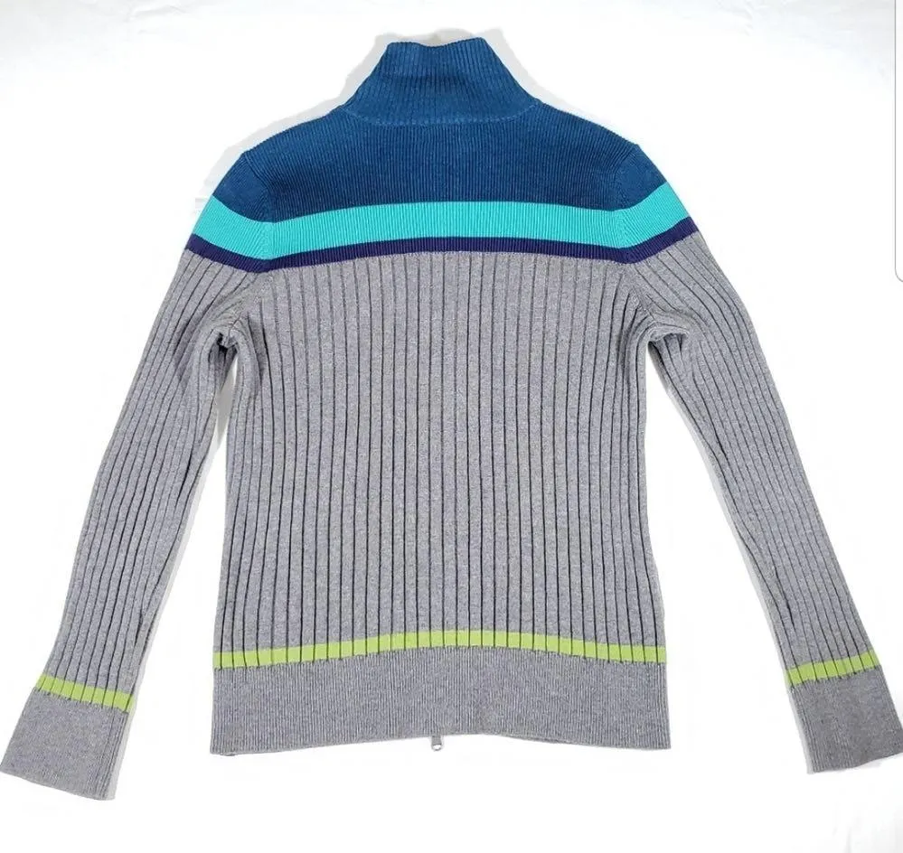 Full Zip Sweater Jacket Turtleneck SzL - Image 2