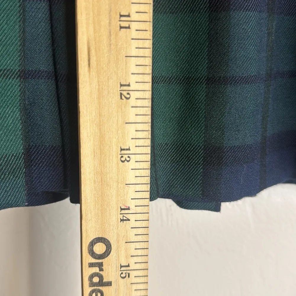 Vtg Tommy jeans 90s Plaid Green & Blue Women's micro mini skirt skort 5 Y2K cute - Image 6