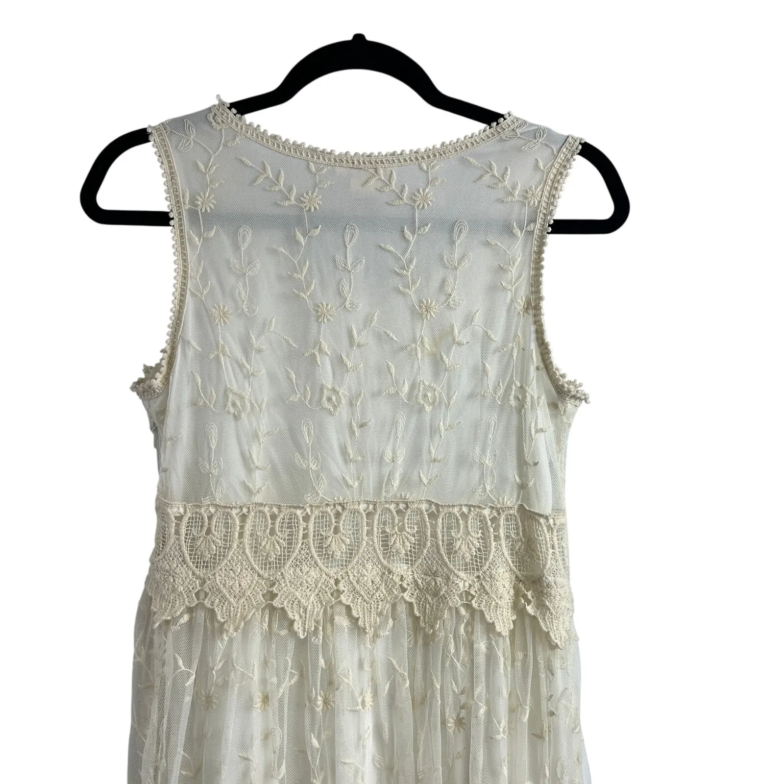 Sundance Cream Embroidered Lace Coquette Dress Women's Size 2 Romantic Cottage - Image 6