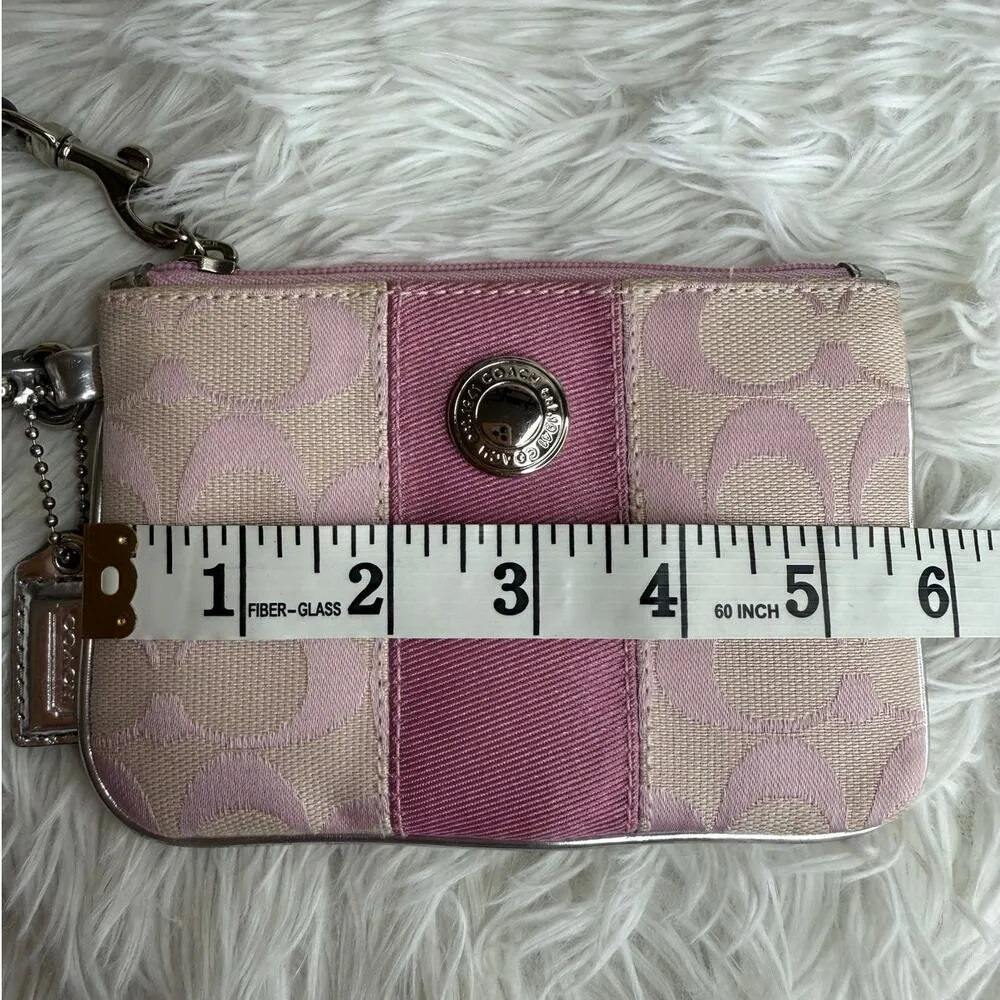 COACH y2k Pink Silver Canvas Wristlet - Image 6