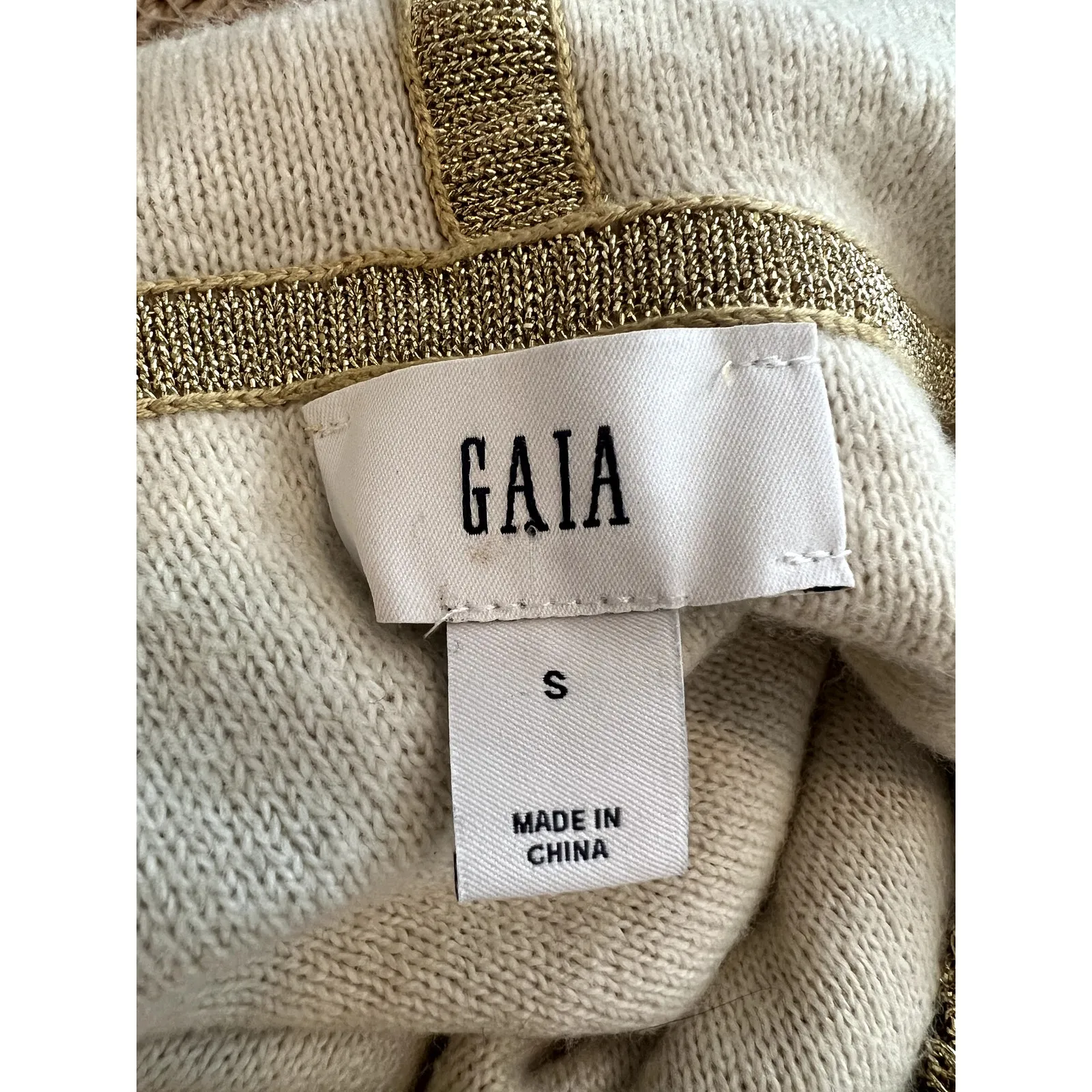 Cult Gaia x GAP Metallic Gold Hoodie Top Size S S1 - Image 5
