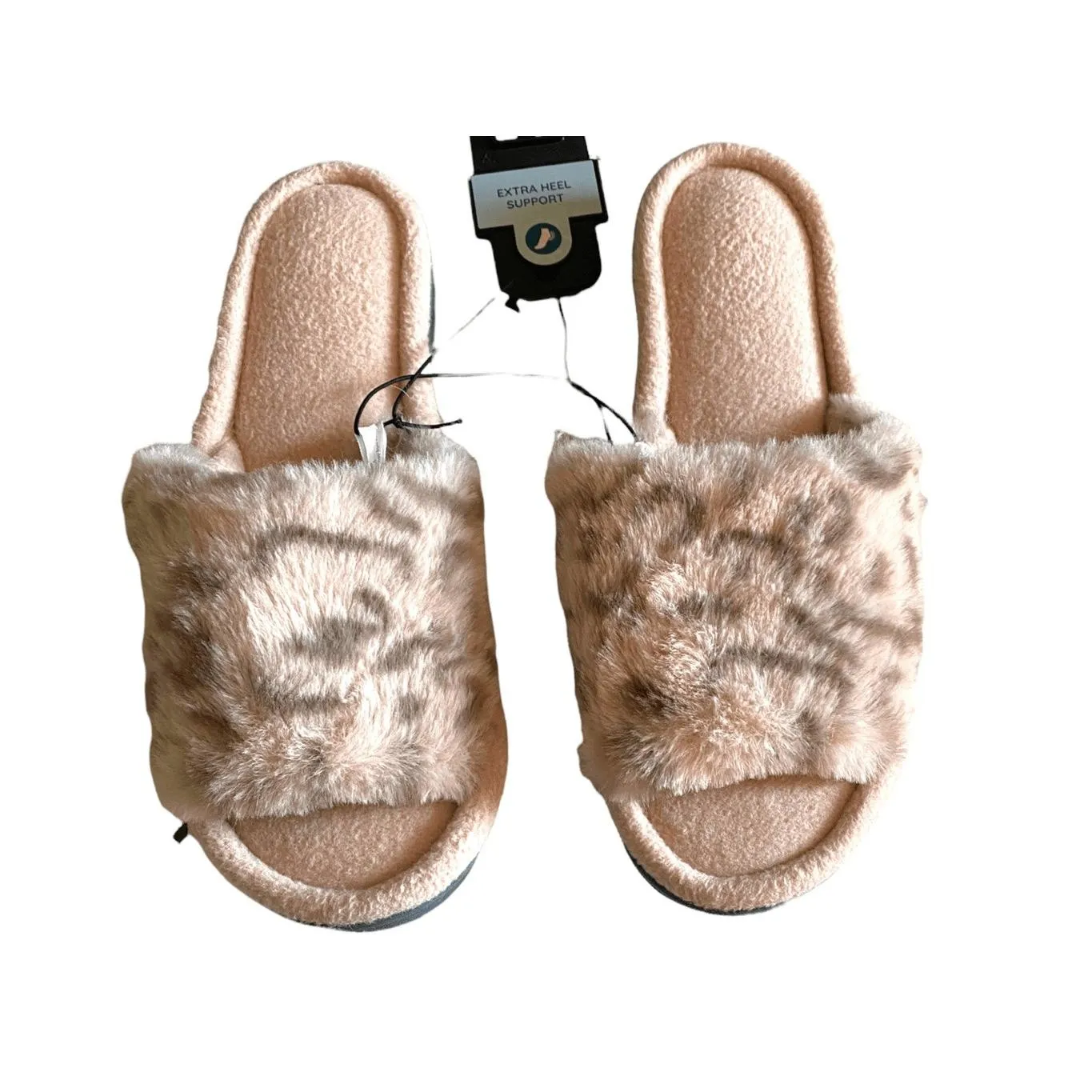 NWT ISOTONER Pink Cheetah Evening Sandals Size SM 6.5-7 Fuzzy Slip On - Image 3