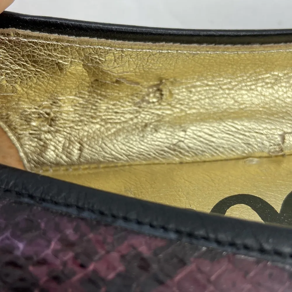 Sam Edelman Snakeskin Leather Ballerina Flats Size 8M - Image 14