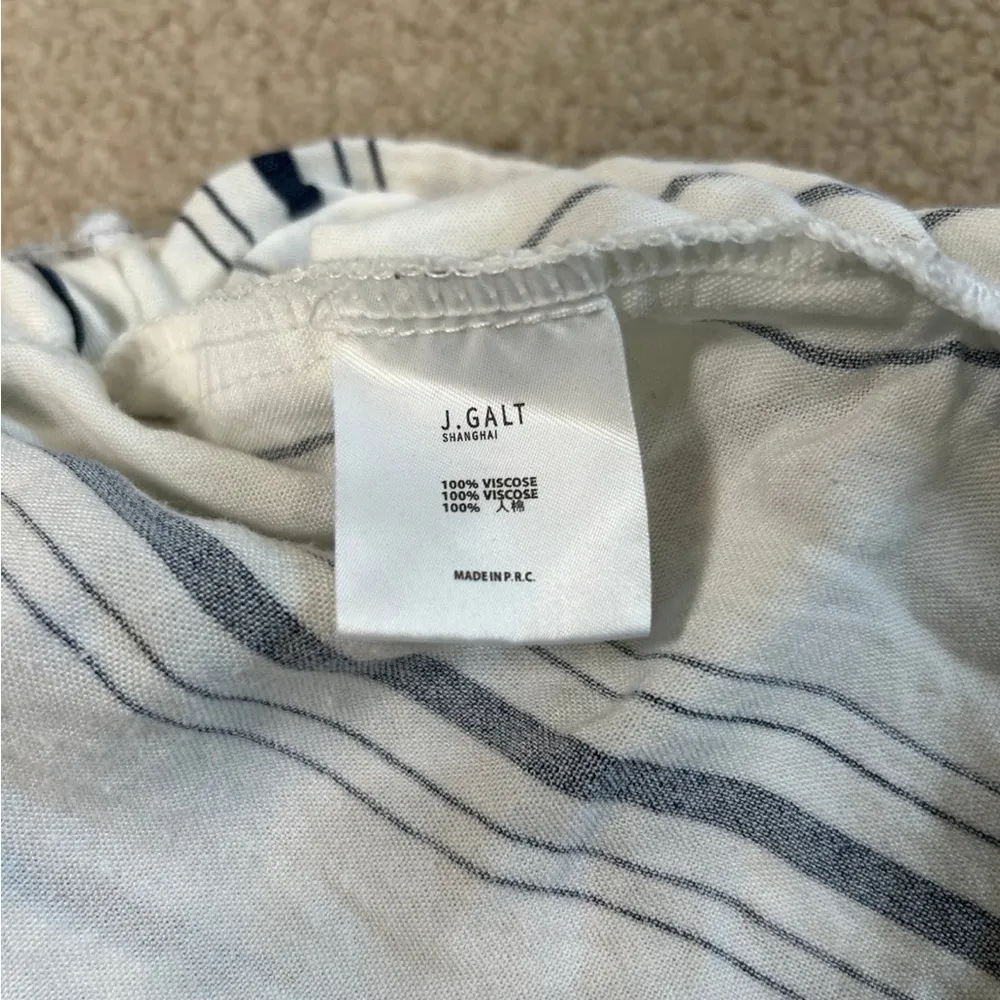 Brandy Melville John galt striped white and blue lounge pull on high rise shorts - Image 5