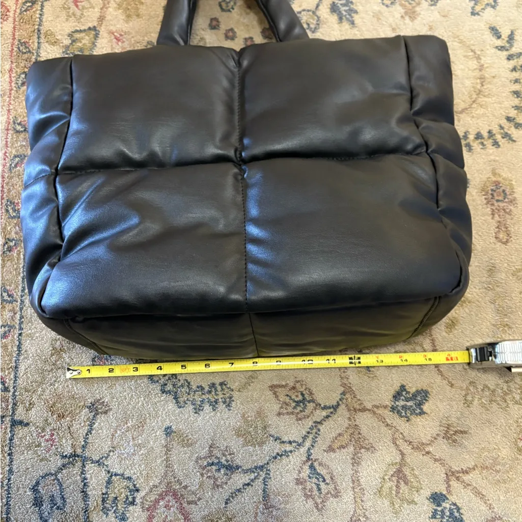 Anthropologie Black Puffer Tote Bag - Image 3