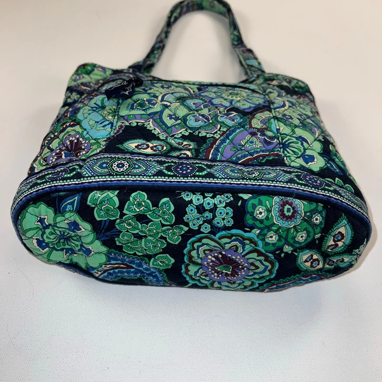 Vera Bradley Rare Rhapsody Paisley Quilted Shoulder Bag Purse Green Blue Purple - Image 2