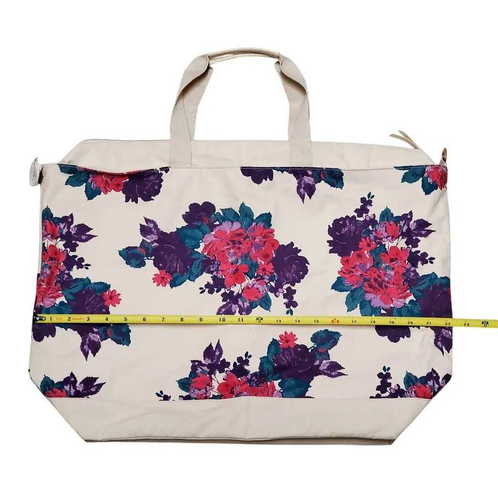 Soft Surrounding Large Purple Floral Canvas Bag Oversize Tote 22 x 16" Bloomcore - Image 2