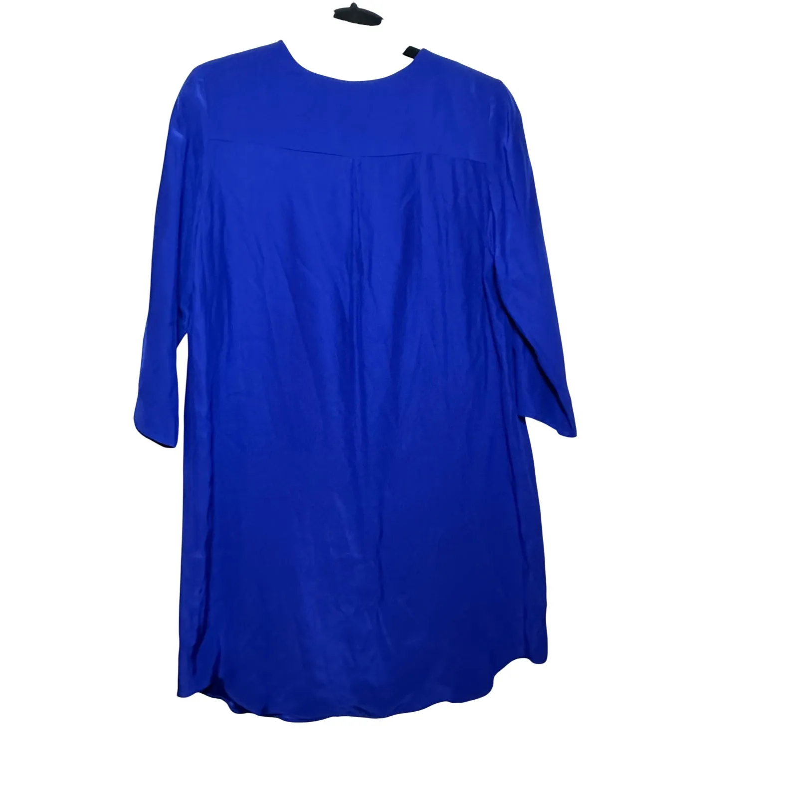 Amanda Uprichard Royal Blue Silk Shift Dress Midi 3/4 Sleeve Sz L Preppy Luxury - Image 6