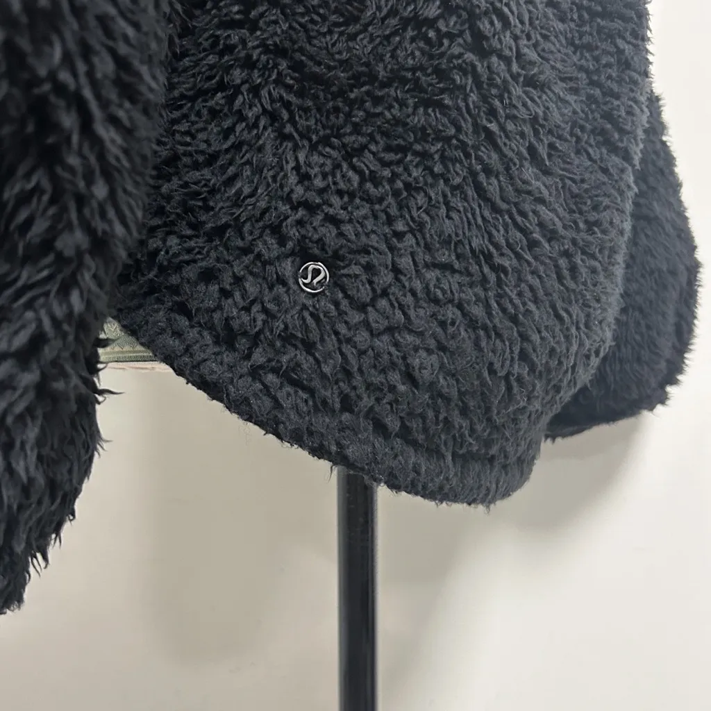 Lululemon Black Sherpa Fleece Warmth Restore Oversized Turtleneck XS S *MATTED* - Image 4