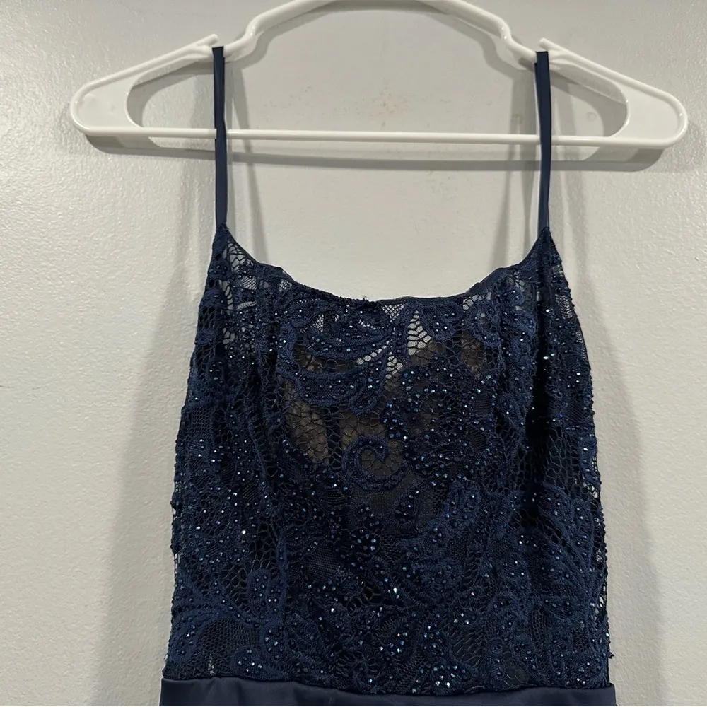 La Femme 29888 Scooped Lace A Line Satin Embroidered Bodice Gown 2 - Image 9