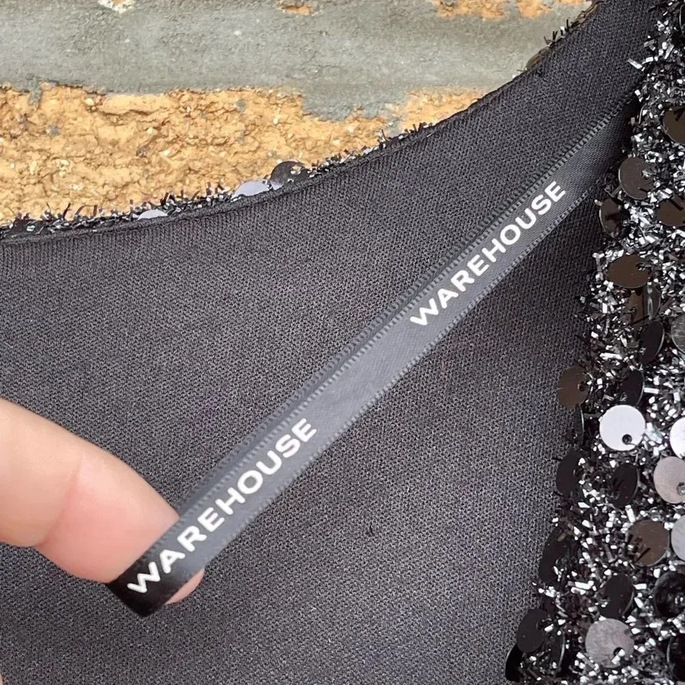 Warehouse London Sequin evening dress size 8 Black - Image 10