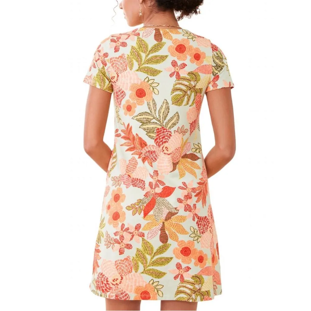 NEW SPARTINA 449 Tahlia Jersey Dress in Callawassie Flowers Seafoam XS - Image 3