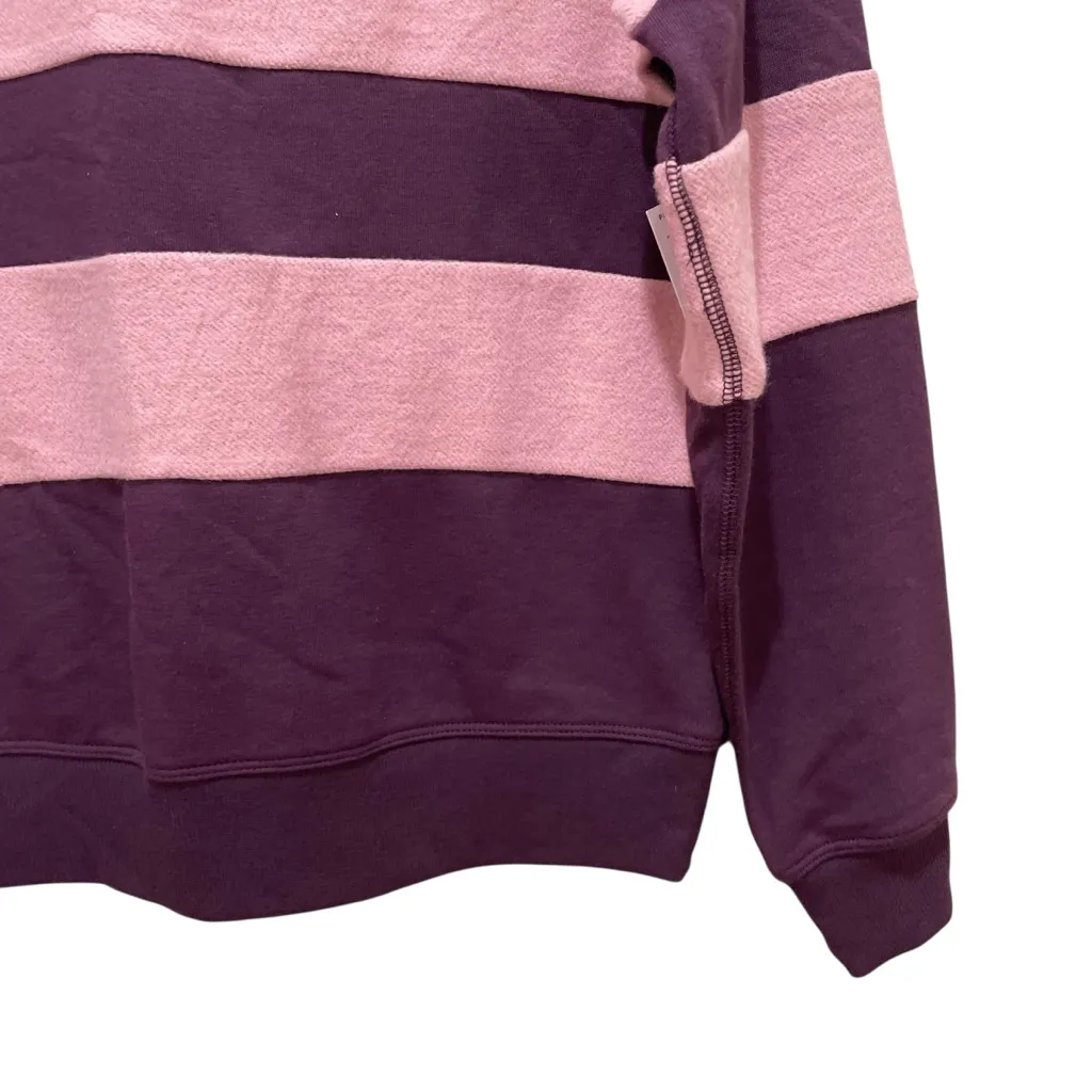 Sonoma Goods For Life Everyday Crewneck Sweatshirt Plum Stripe Petite Small Purple Size undefined - Image 6