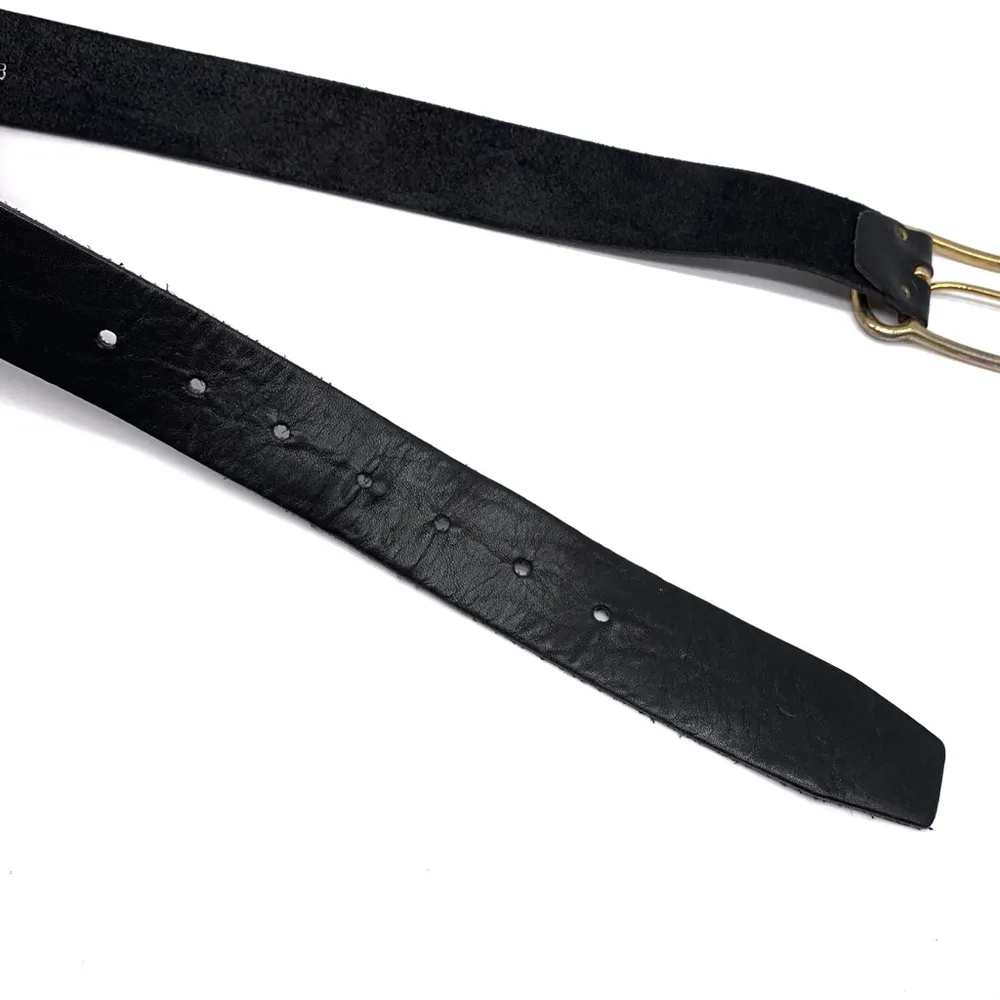 VTG GARAY Leather Belt Black Brass S - Image 3
