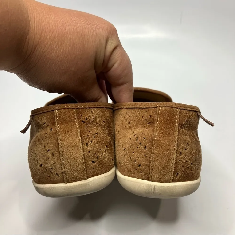 Spenco orthodic‎ Ballet Flat Bailey saddle laser cut suede size 7.5 Brown - Image 5