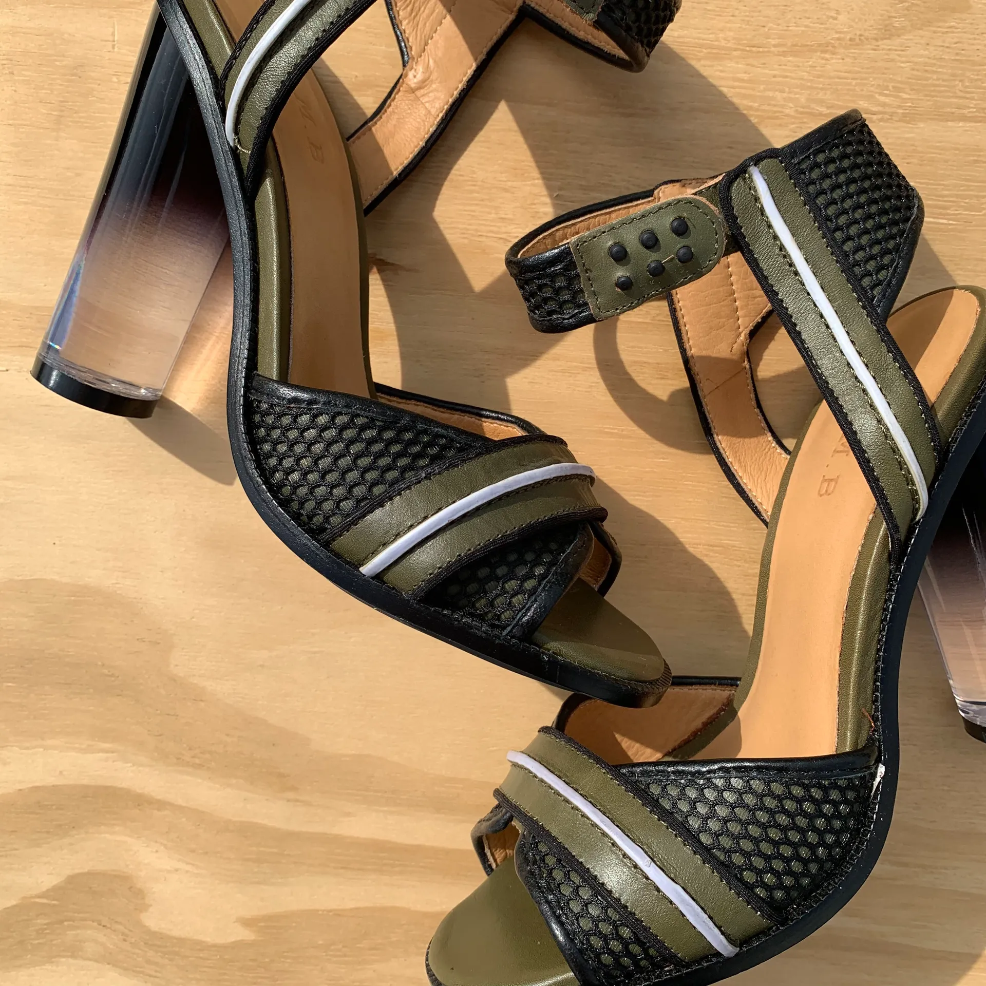 L.A.M.B. Carter Ankle Strap Chunky Heels. - Image 2