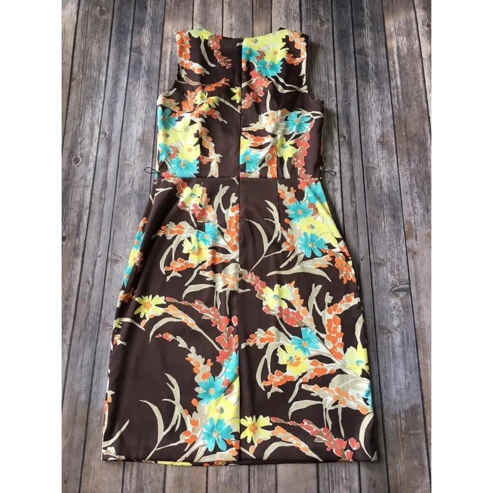 Dress Barn Sheath Womens 8 M Floral Pencil Straight Sleeveless Office Preppy - Image 2