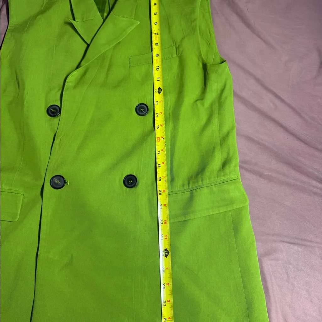 Zara Vibrant Green tuxedo vest - Image 3