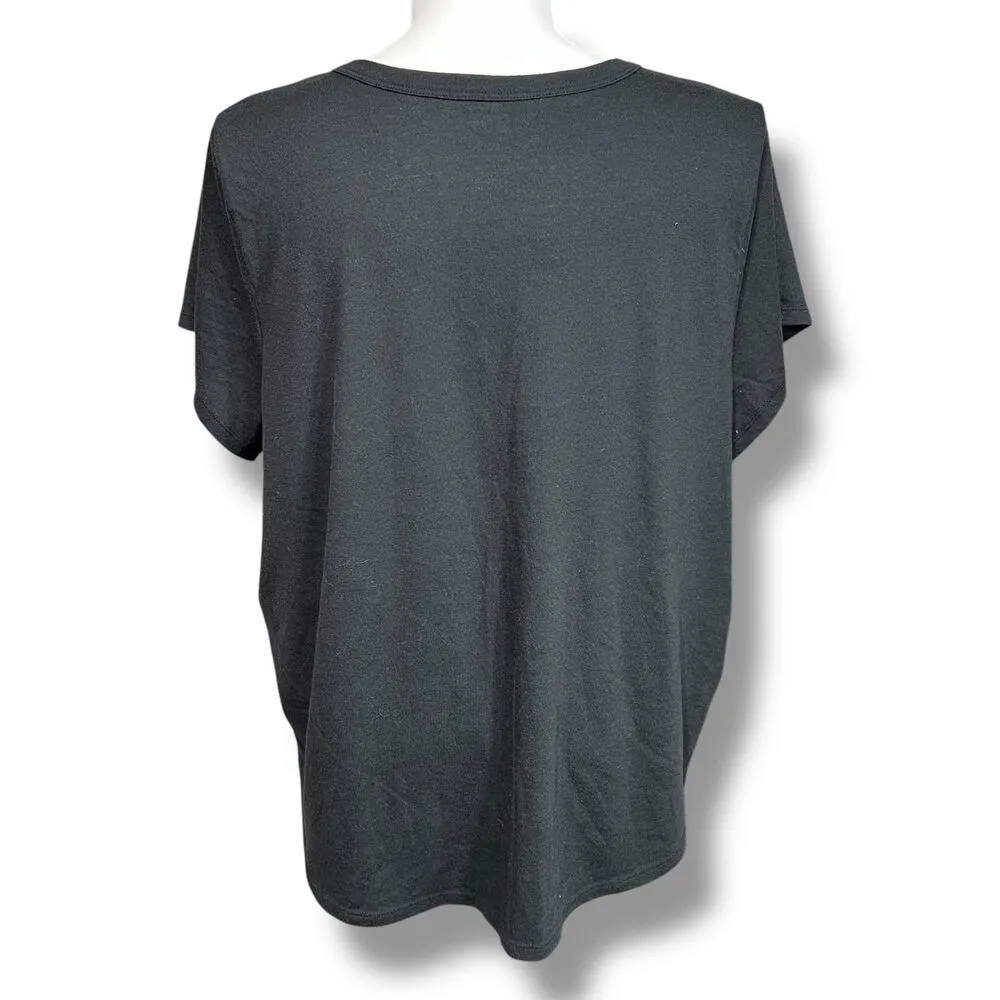 SO Womens T Shirt Top Short Sleeve Round Neck Soft Stretchy Solid Black 3X - Image 3