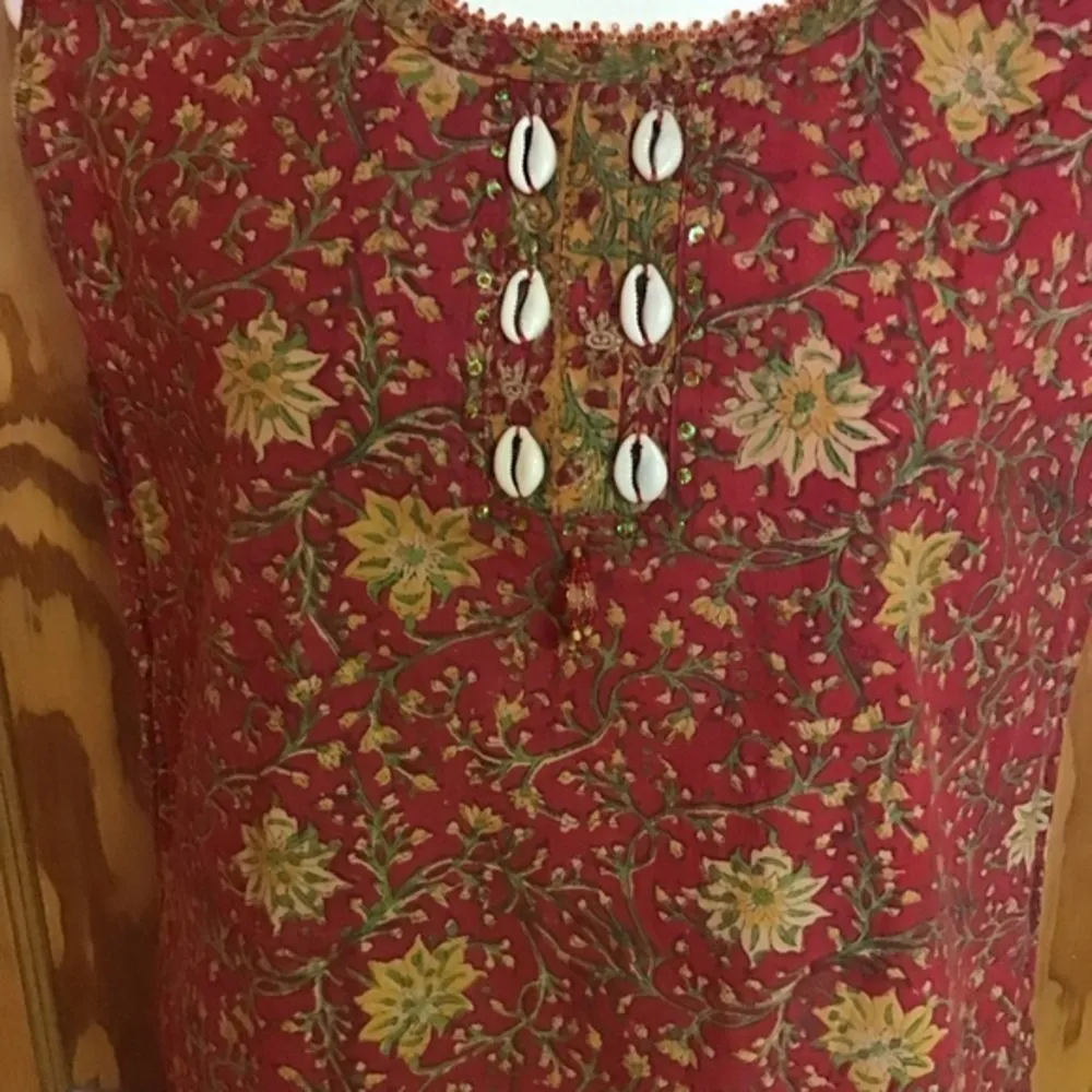 Vintage ethnic shells n beads tunic Size XS - Image 5