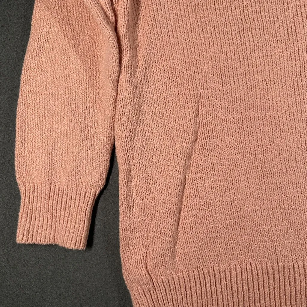 Old Navy Sweater Womens Small Pink Tunic Length V Neck Long Sleeve 100% Cotton - Image 12