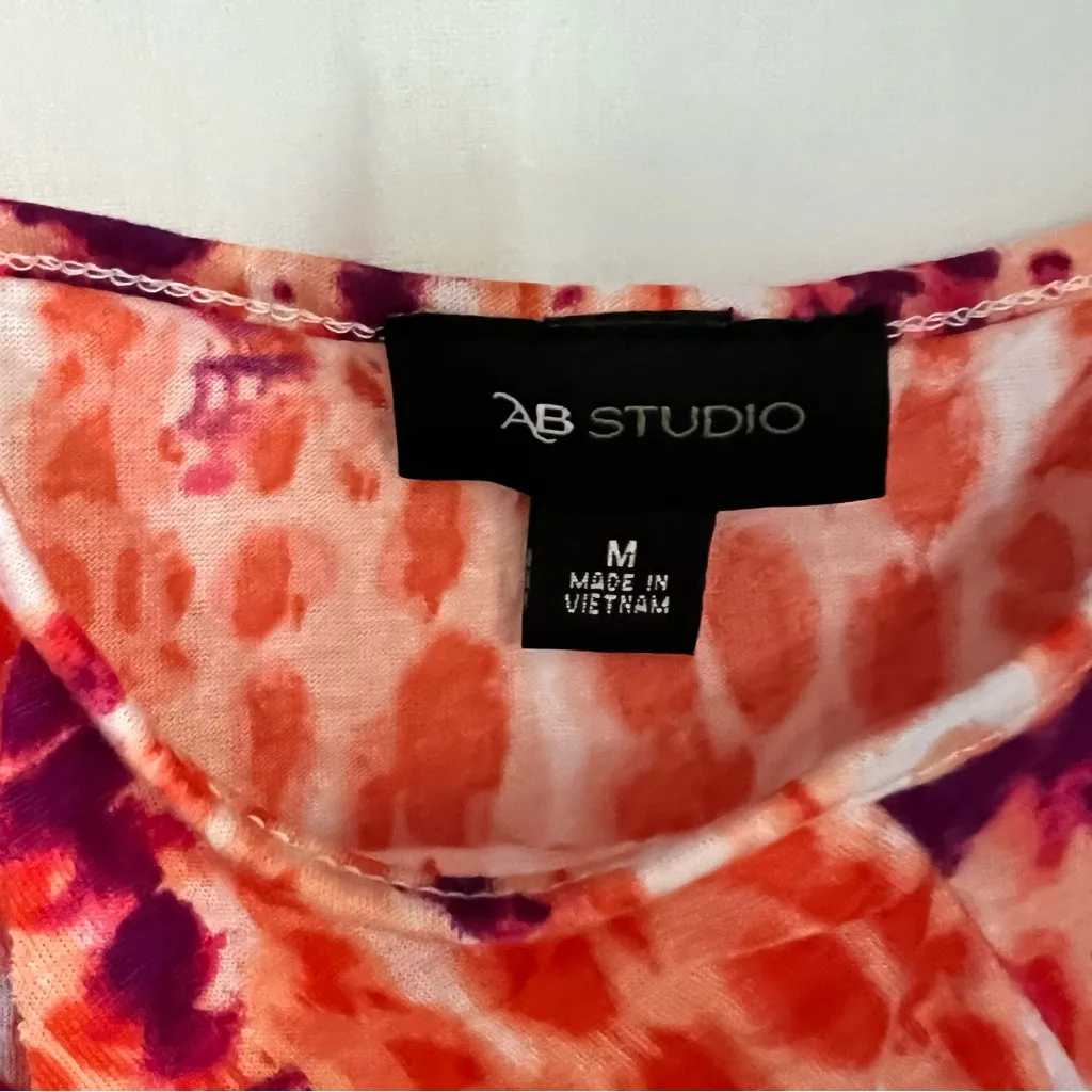 AB studio top women’s size medium orange purple ruffle adjustable strap VTG Y2K - Image 4