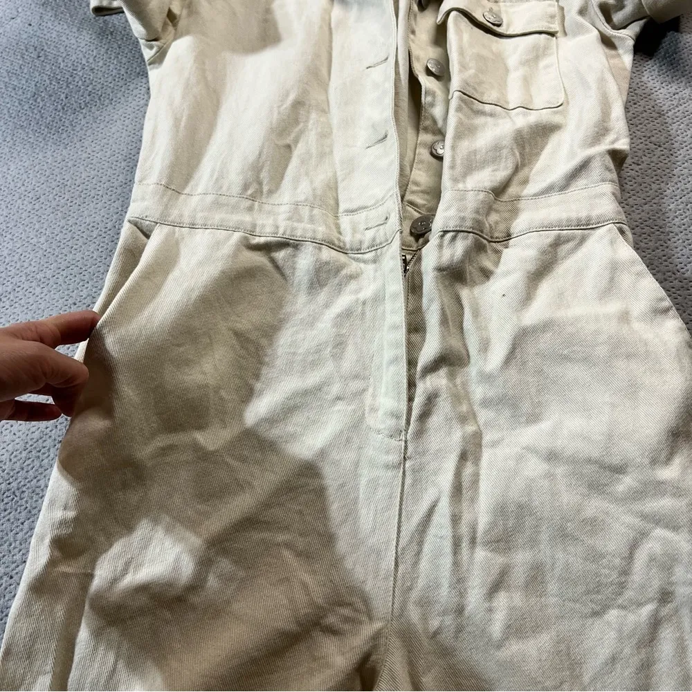 Sandy Liang x Target Women's Long Sleeve Denim Jumpsuit in Ecru Cream Size 2 - Image 5