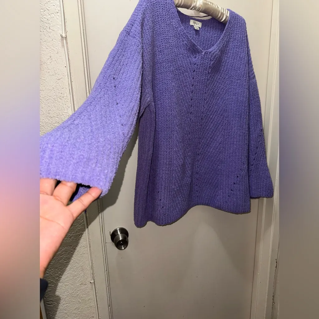 Style & Co. Lavender V-Neck Sweater - Image 3