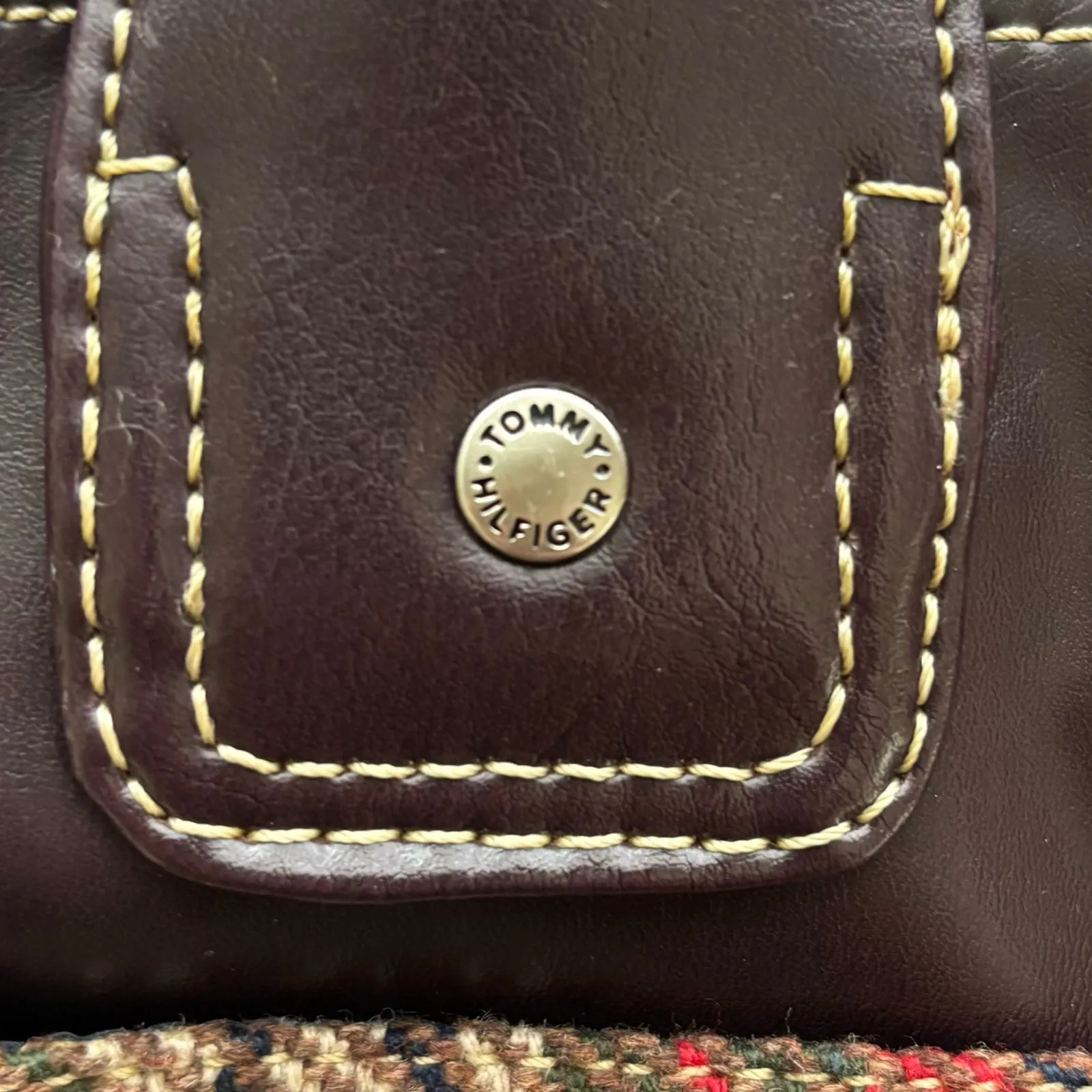 Tommy Hilfiger American Classic Brown Purse Multicolor Plaid - Image 4