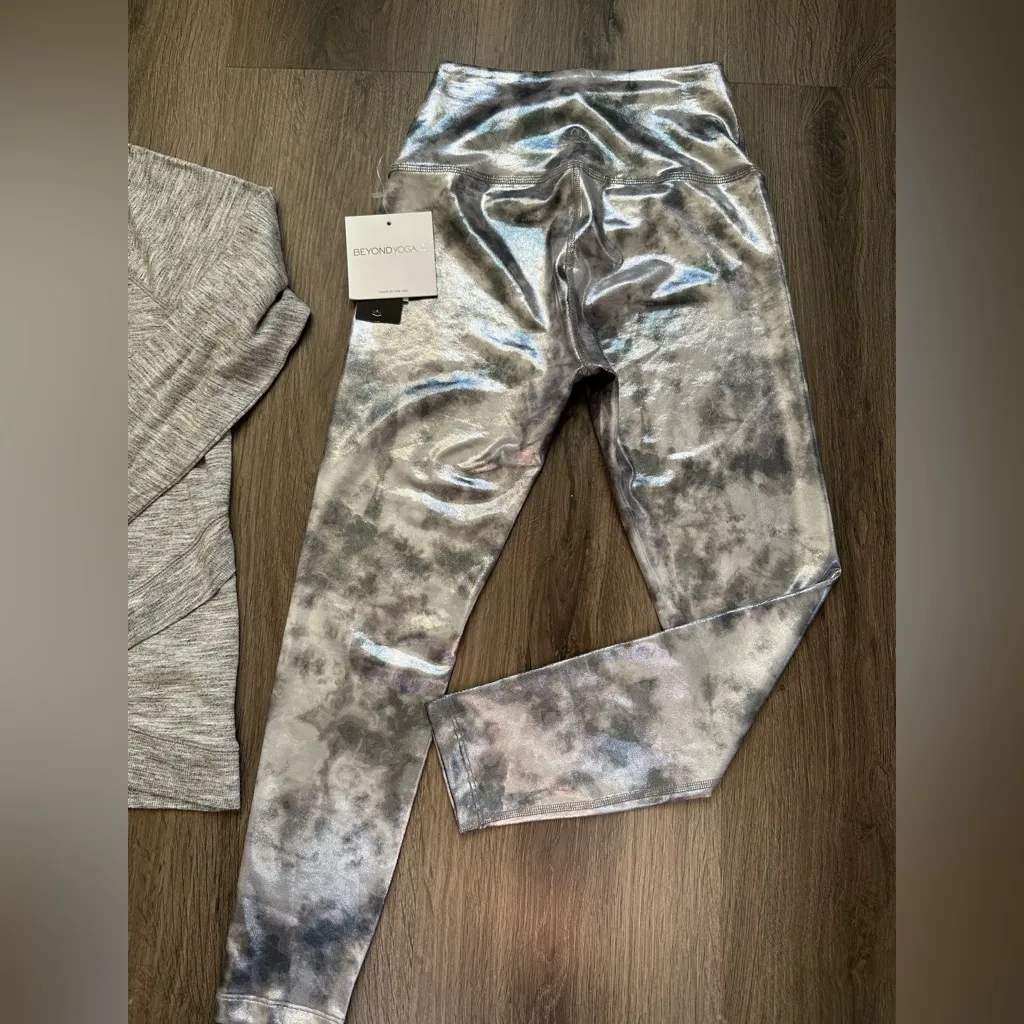 Yoga workout sweatshirt and leggings XS Gray - Image 3