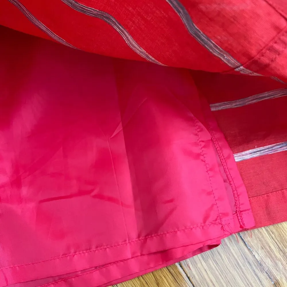 Vintage CHRISTIAN DIOR SPORTS Linen Red White Striped A-Line Skirt Size XS / S - Image 7