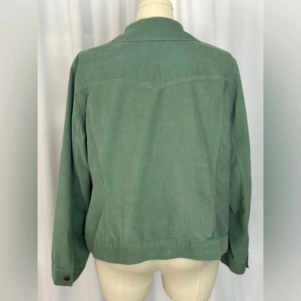 Caribbean Joe Sage Green Corduroy Button-up Women's Jacket (1013) - Image 3