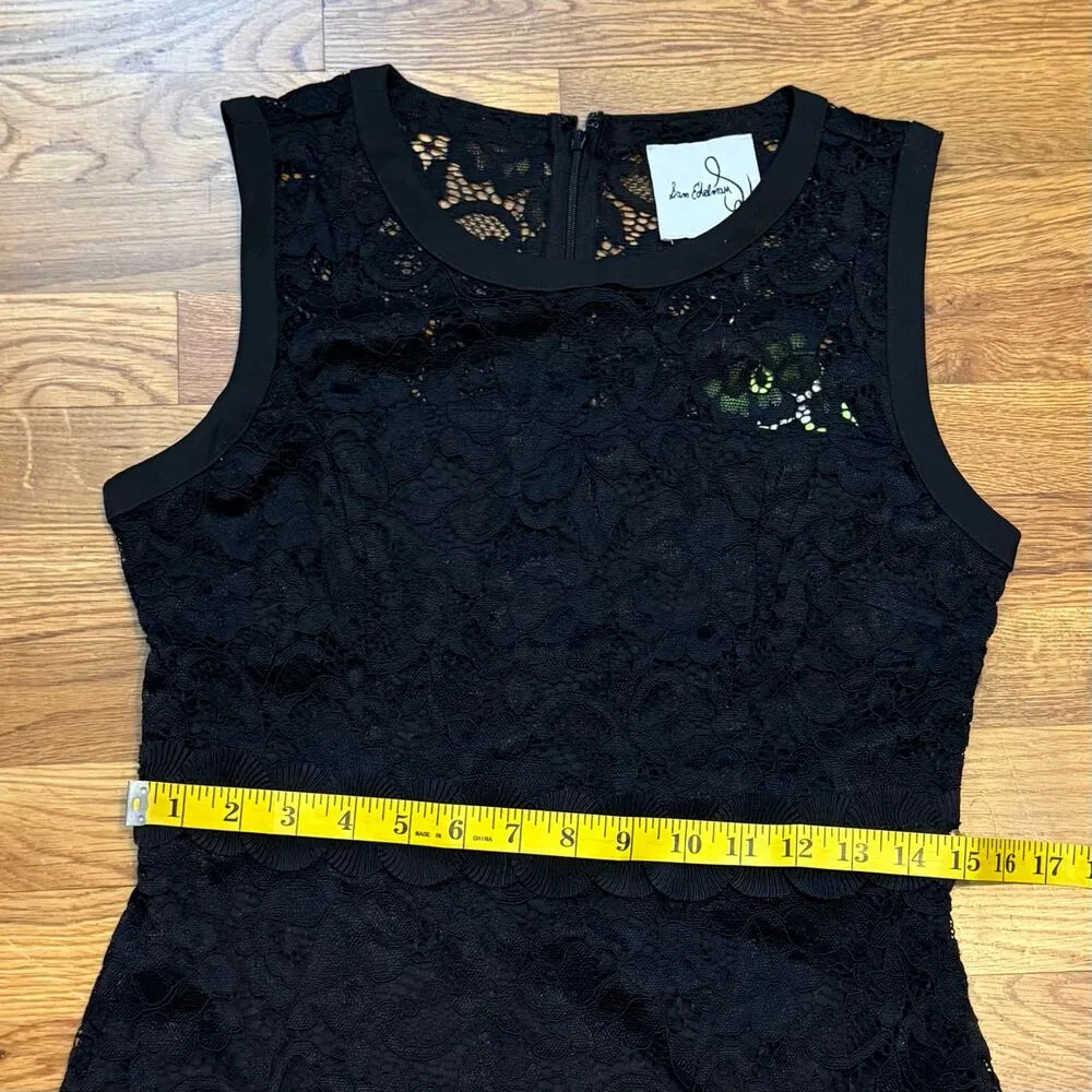 Sam Edelman Women’s 8 Black Lace Sheath Trim Gem Sleeveless Little Black Dress - Image 5