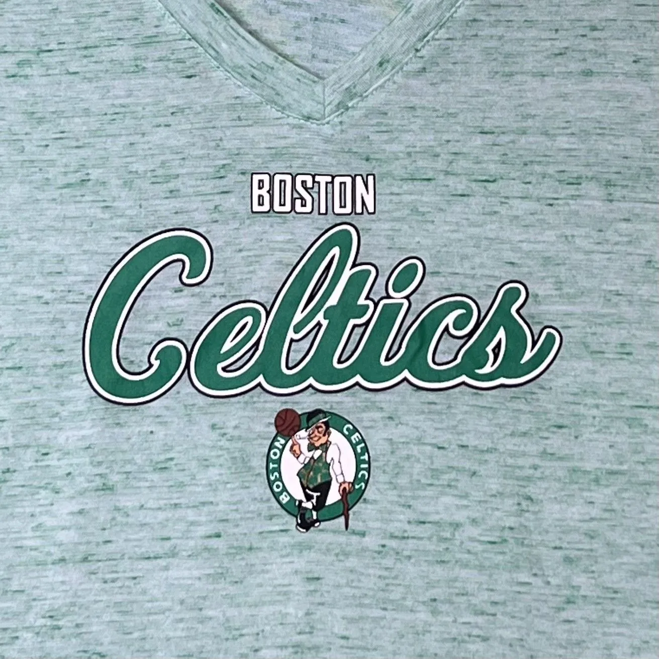 NBA Boston Celtics Shirt Womens Medium Green NBA Basketball V Neck Short Sleeve - Image 8
