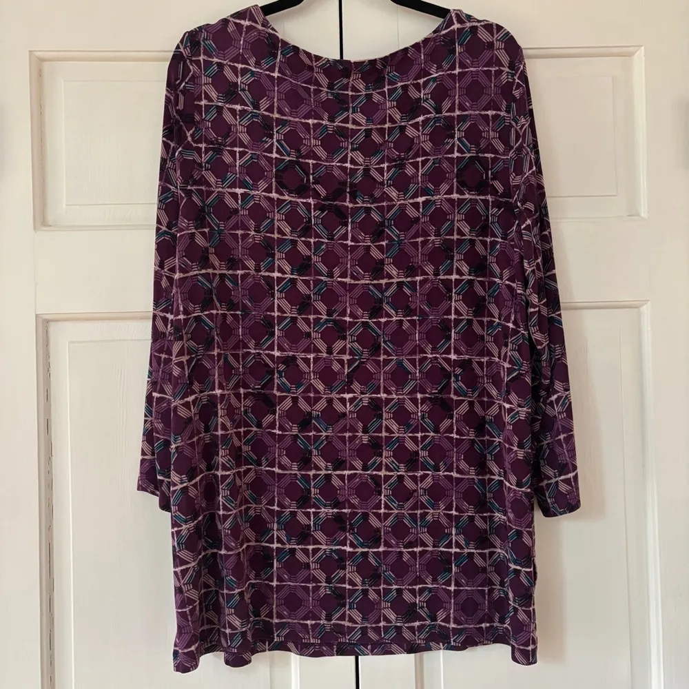 Chico’s Traveler Size 3 Classic Mosaic Geometric Tile-Print Tunic Chicos Size XL - Image 9