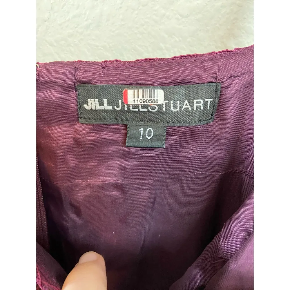 Jill Stuart Eliza Dress Size 10 Wine Lace cutout gown midi - Image 2