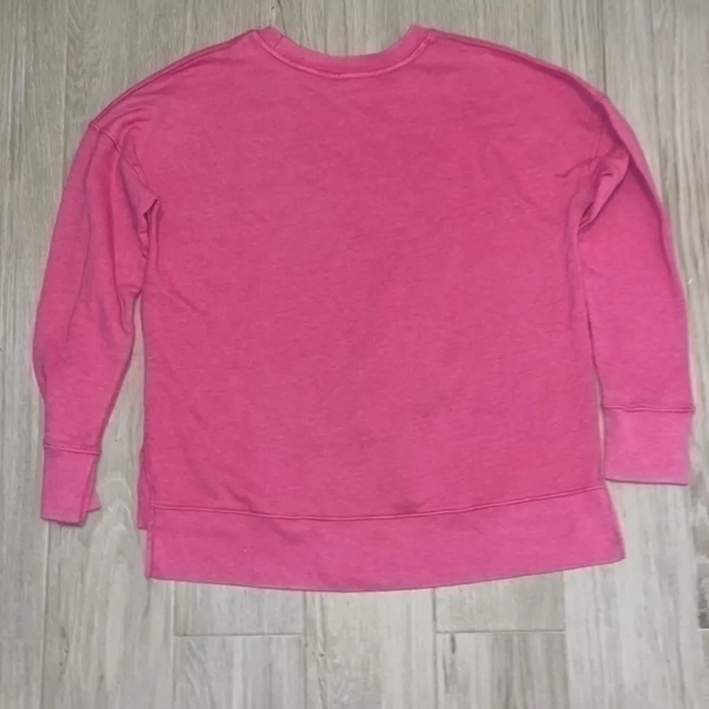 Pink Sweatshirt Split Hem Size M - Image 9