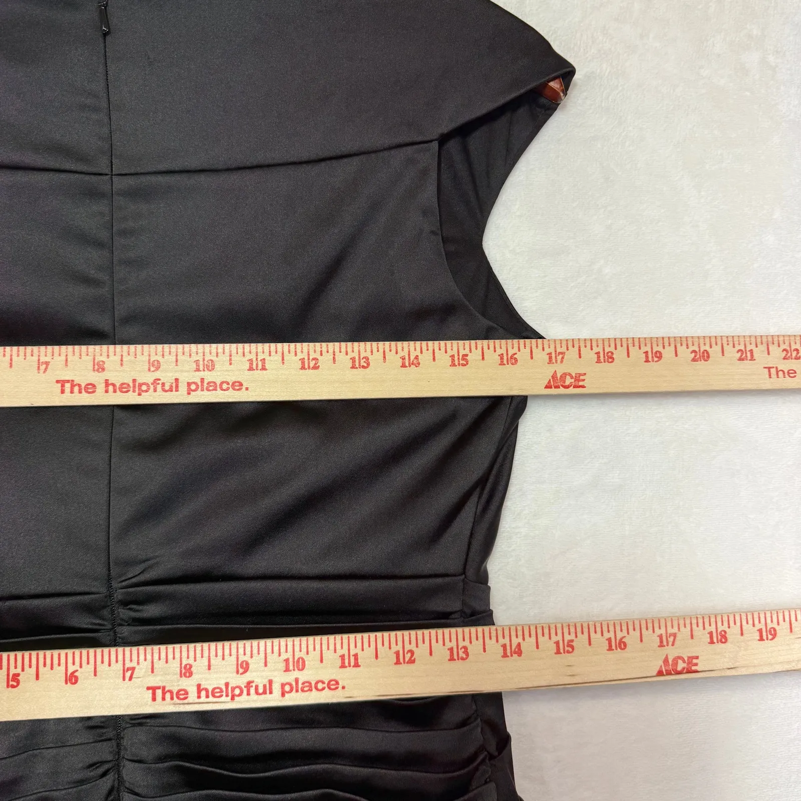 Tadashi Collection 4 Midi Pencil Dress Black Satin Cocktail Party Formal Wedding - Image 9